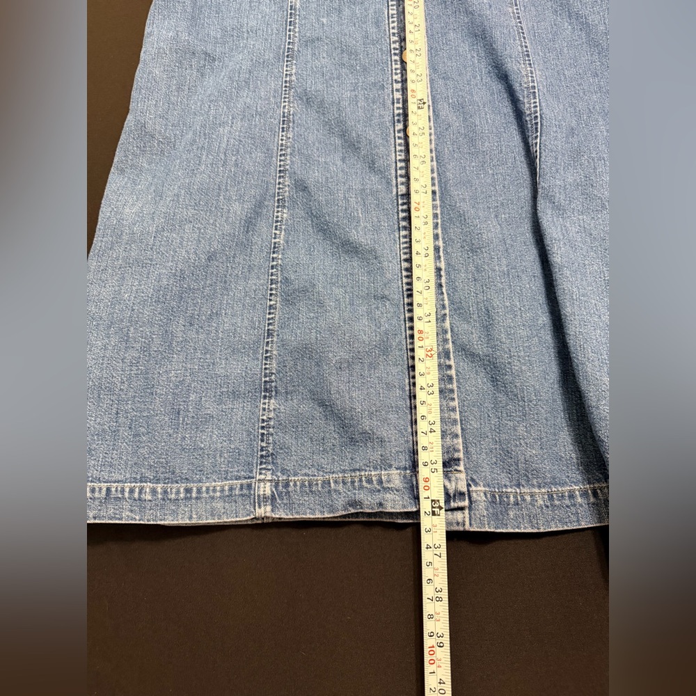 Eddie Bauer Blue Denim Dress Iridescent Button Up Front cotton coastal cowgirl - Picture 6 of 6